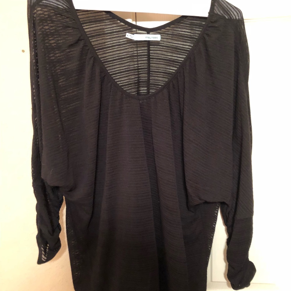 3/4 sleeve black top